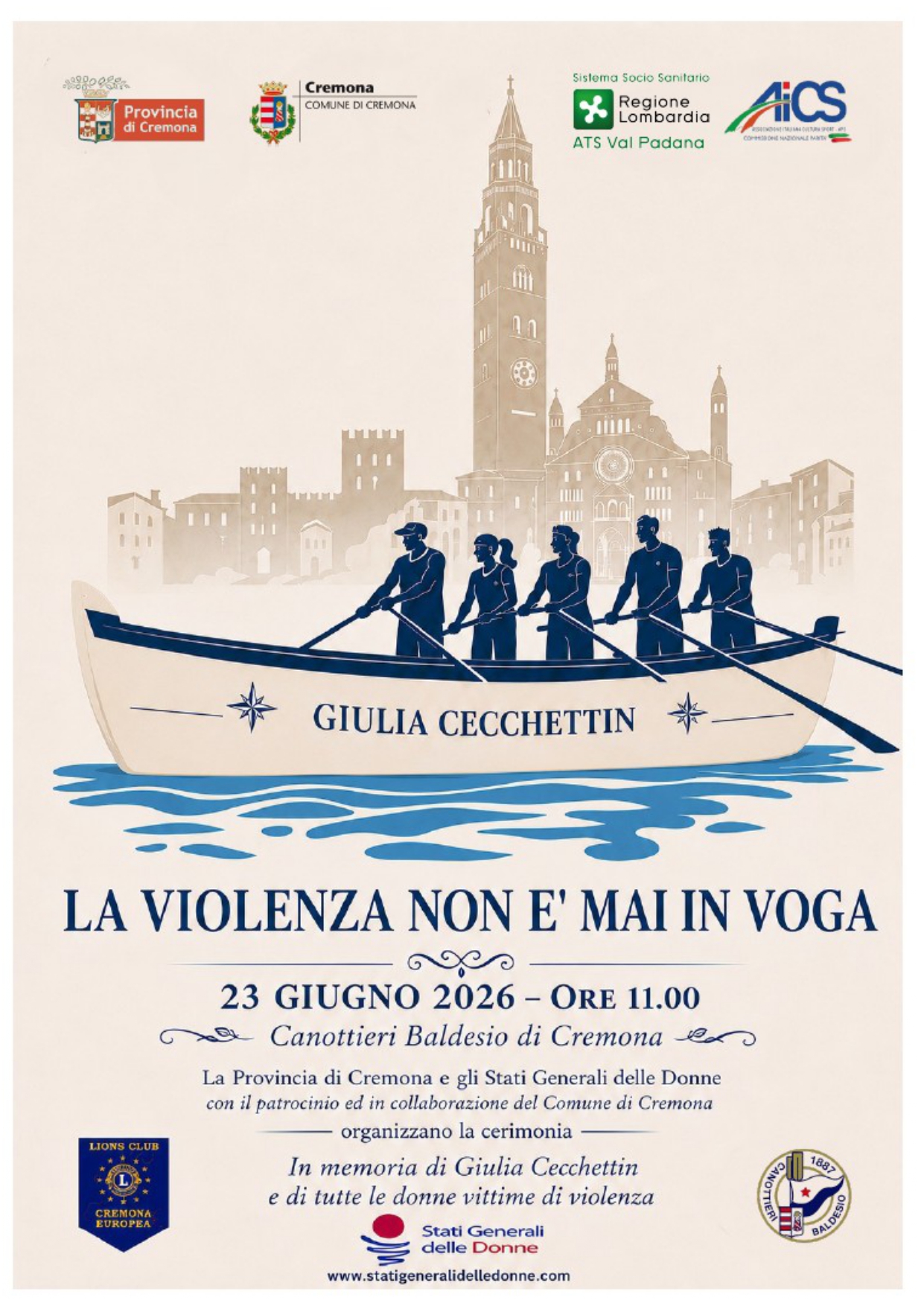 Locandina dell'iniziativa del 23 giugno in memoria di Giulia Cecchettin
