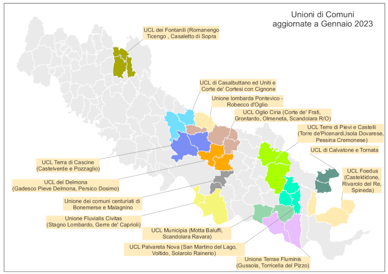 Unioni dei Comuni a Gennaio 2021
