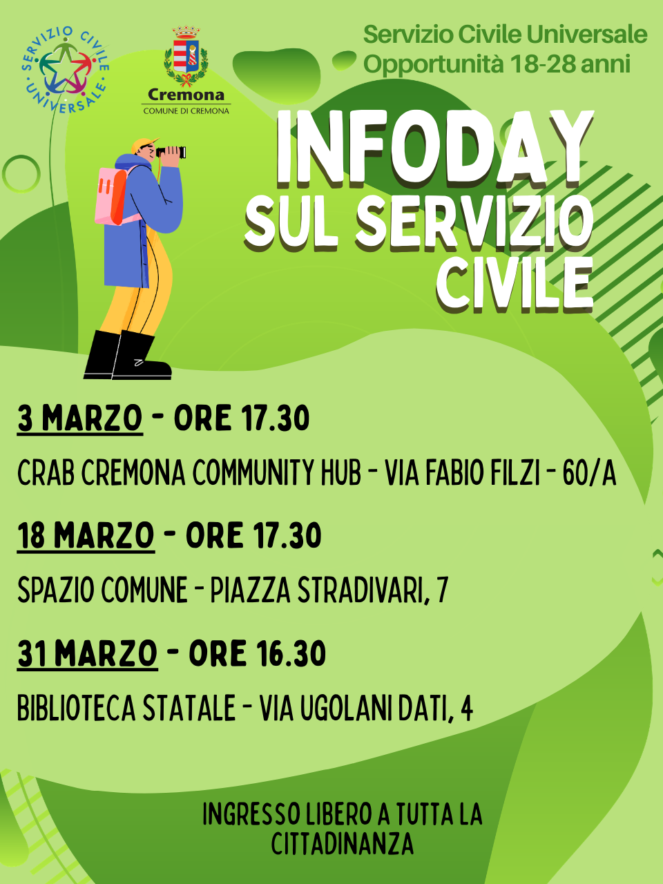 Locandina Infoday Servizio Civile Universale 2026